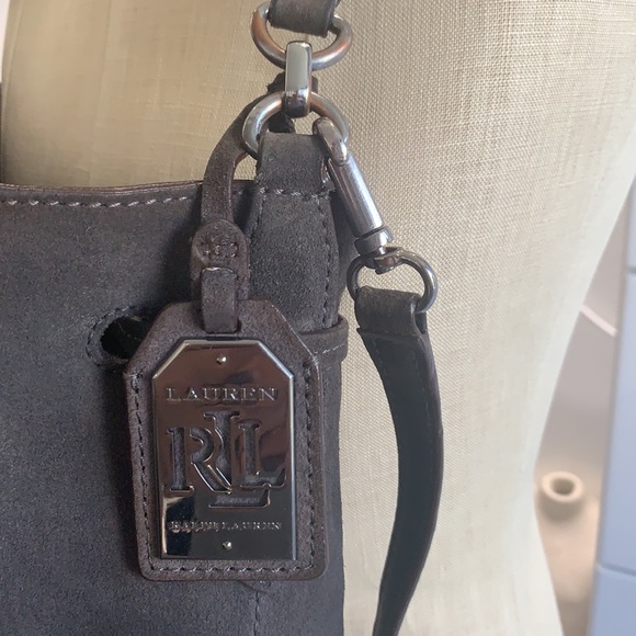 Lauren Ralph Lauren Brown Suede Drawstring Shoulder Bag - Picture 12 of 17